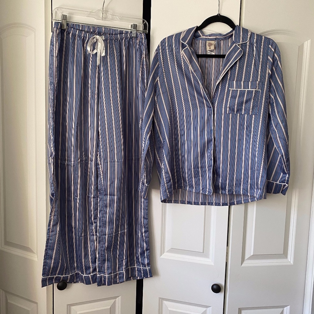 Striped Satin Pajama Set